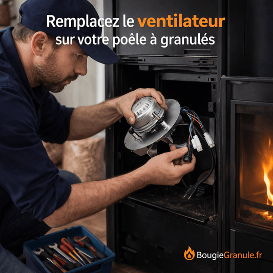 Extracteur de fumées avec moteur sphérique pour Invicta poêle à granulés