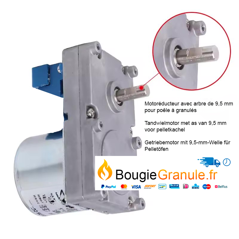 Pièce moteur-réducteur pour poêle à granulés Palazzetti-Ecofire – convient aux modèles Elisabeth, Francesca, Ginger, Hugo, Ines, Isabella et plus.