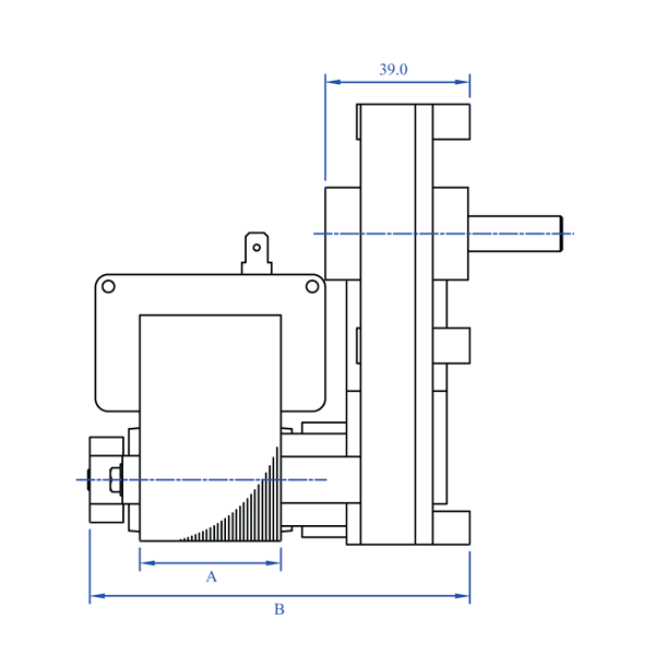 1 RPM tandwielmotor voor pelletkachel