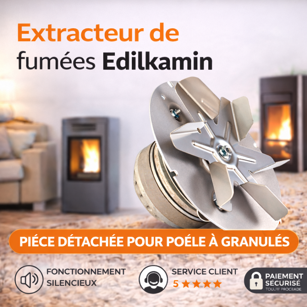 extracteur de fumées avec moteur sphérique pour poêle à granulés Edilkamin