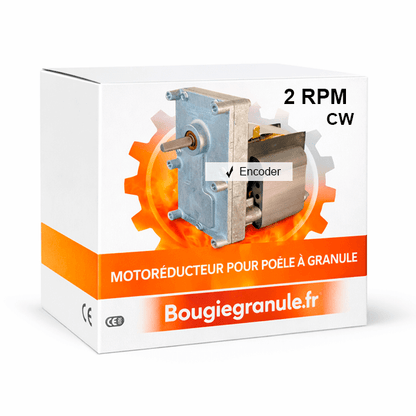 Motoréducteur 2 tr/min (RPM) avec encodeur pour poêle à granulés – Arbre 8,5 mm