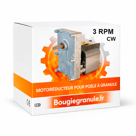 Motoréducteur 3 tr/min (RPM) pour poêle à granulés - Arbre 8,5 mm - 25W
