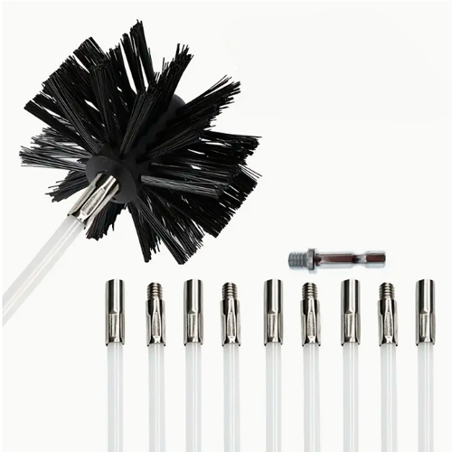 Brosse de 80 mm pour cheminée, outil pratique pour un entretien facile et un nettoyage efficace.