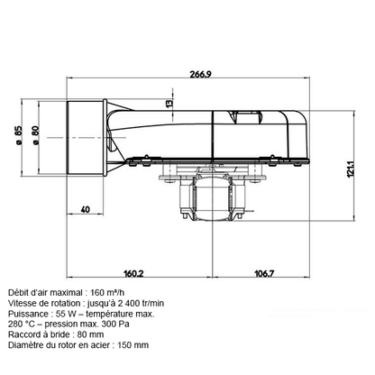 Extracteur des fumées pour poêles à granulés