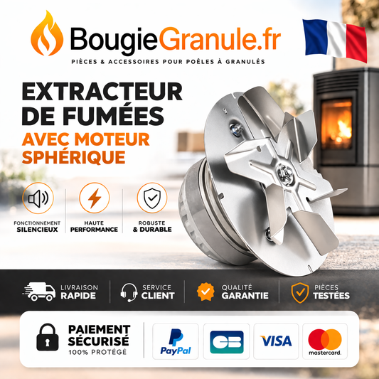 Extracteur de fumées avec moteur sphérique pour Austropell poêle à granulés