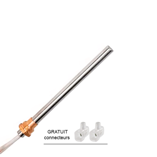 Bougie d’allumage 130 mm x 9,9 mm, 270 watts, allumeur fiable pour poêles à granulés performants.