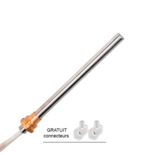 Bougie d’allumage 140 mm x 9,9 mm, 300 watts, efficace pour un allumage rapide des poêles à granulés.