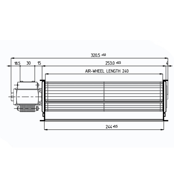 Ventilateur tangentiel Invicta pour poêle à granulés